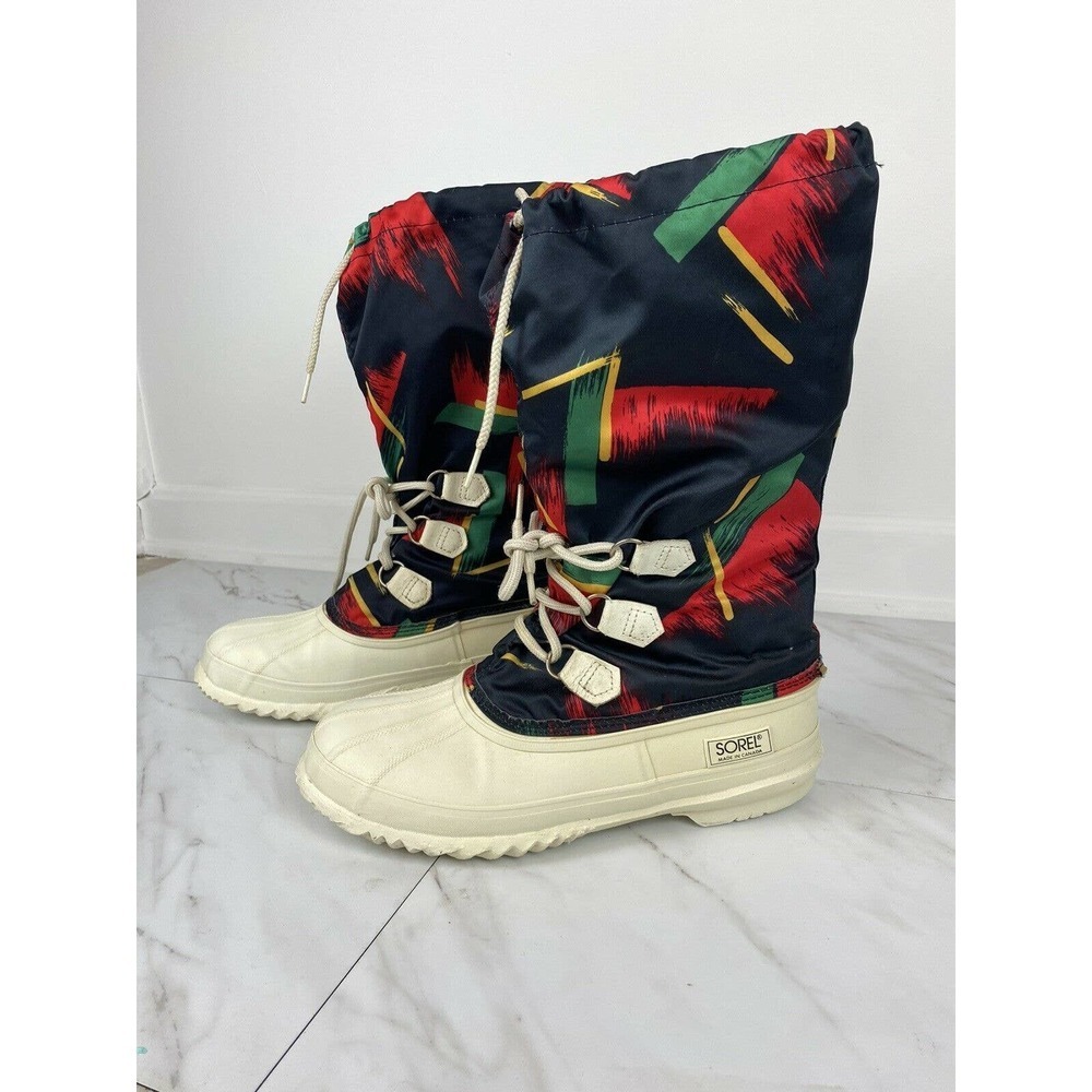 Vintage Sorel Multicolor Boots Retro 80’s 90’s